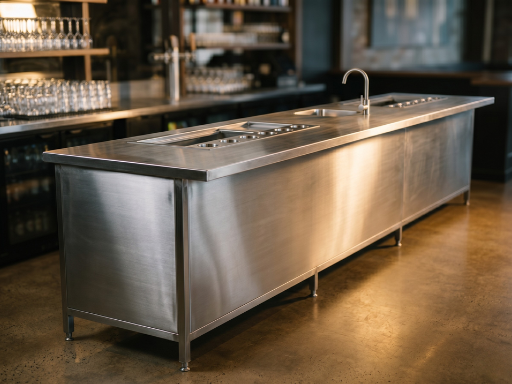 Campana extractora industrial en acero inoxidable instalada en cocina comercial