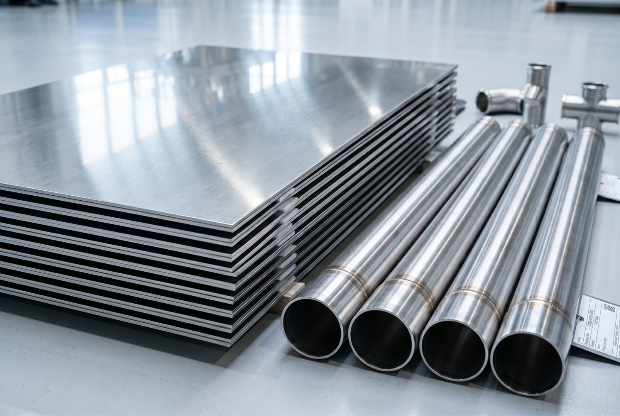 Láminas de acero inoxidable grado 304 y 316